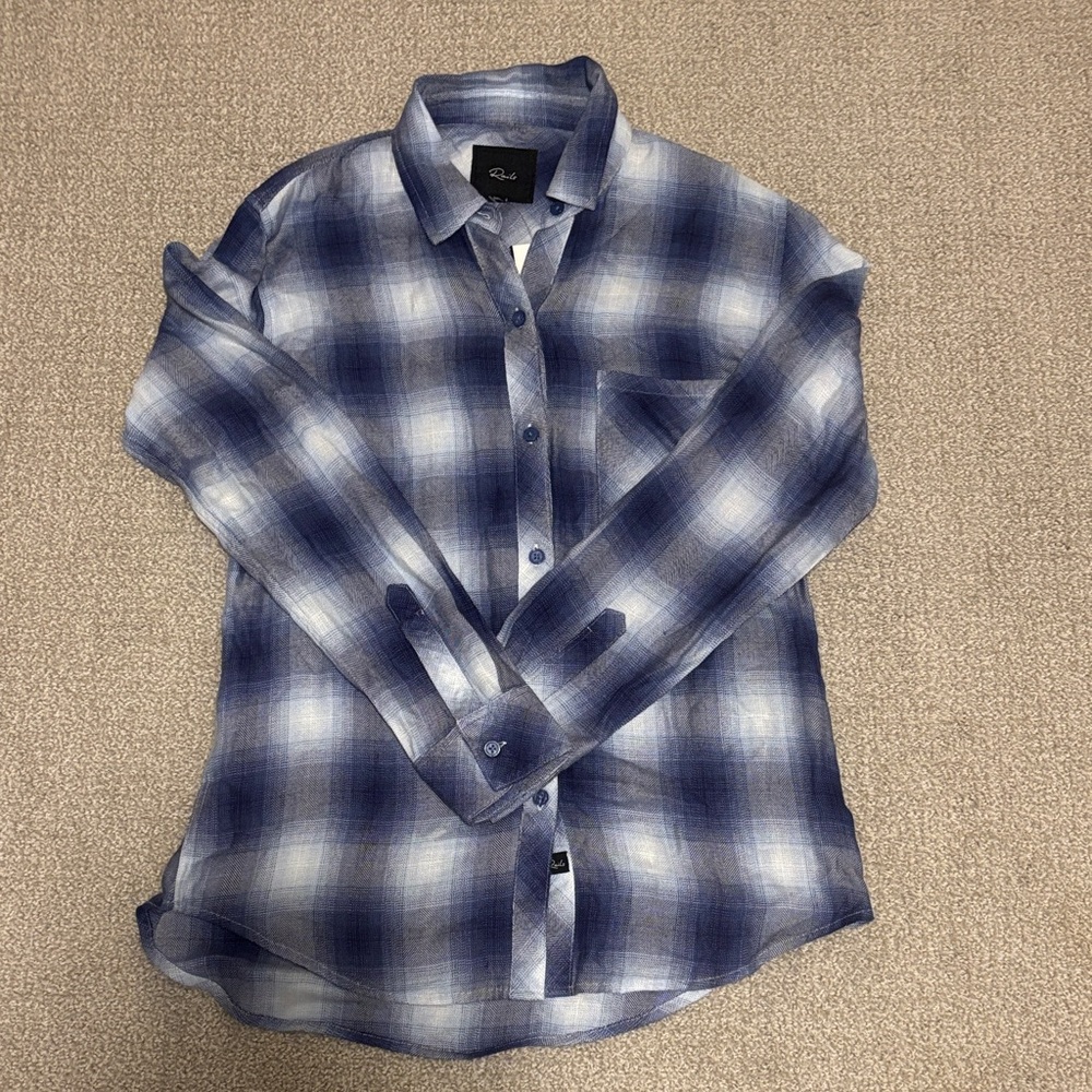 Rails Navy and White Button Down Shirt